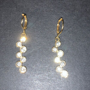 Women's Unbranded Gold Tone Clear Crystal Dangle Earrings One Size